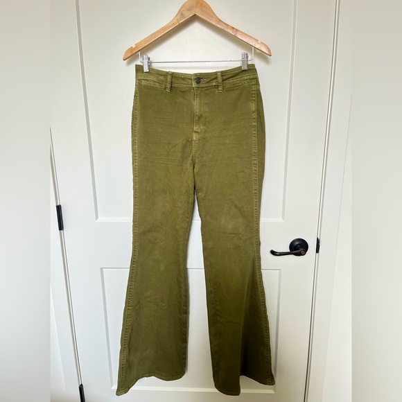 We The Free olive green flare boho festival jeans sz 29 - Picture 1 of 9